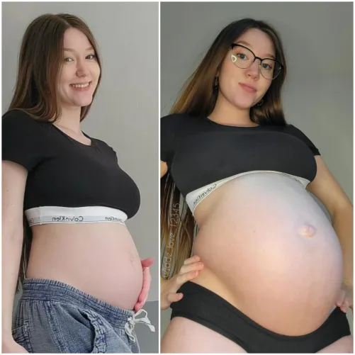 Thumbnail Pregnancy Progress: 20 Weeks vs. 36 Weeks by jade_love_12345 | PregnantPetite