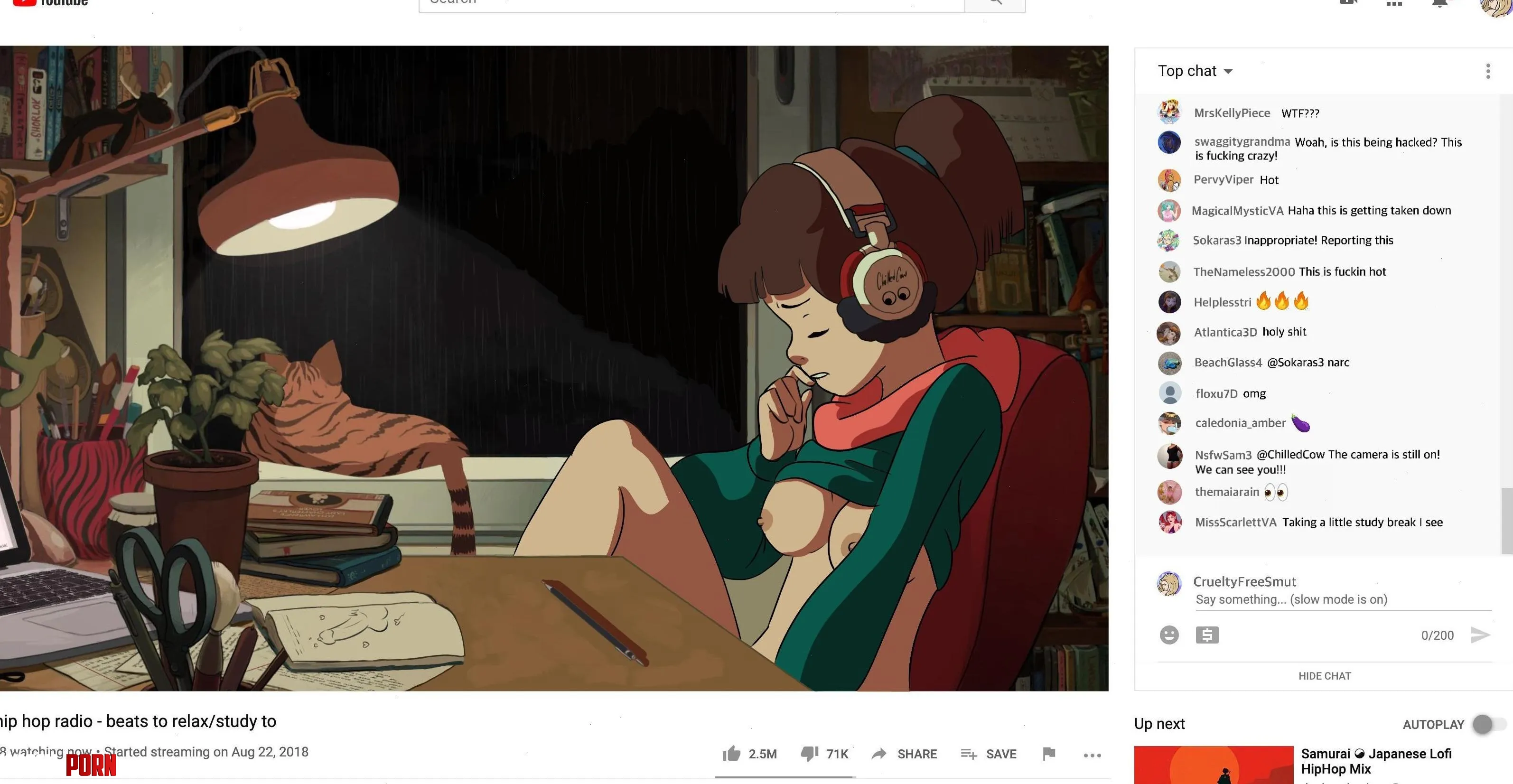 nThe Lofi Beats to Relax and Study To Girl accidentally left her webcam on for her study break ChilledCow CrueltyFreeSmut by Prior-Chair-2258