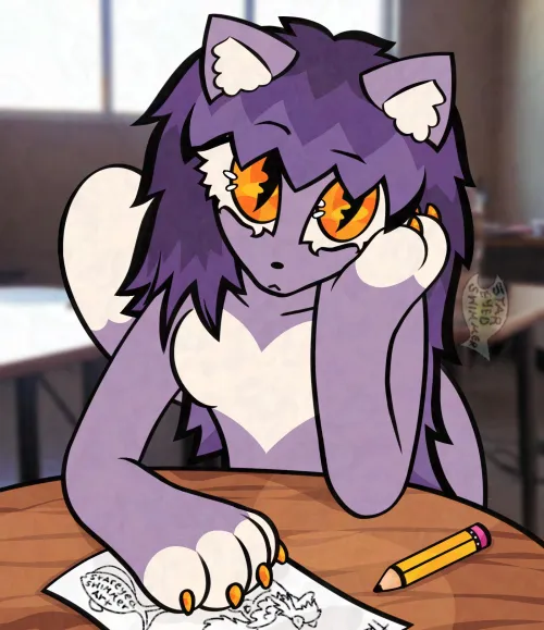 Thumbnail Stareyedswimmerart: Boredom & Schoolwork | furry