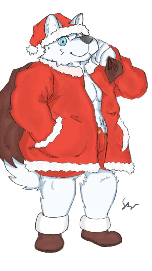 Thumbnail Starlit_Fox's OC Design: Santa Is Coming to Town | Furry Art