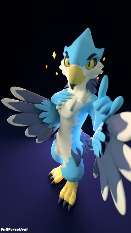 Thumbnail Vibrant Birb Render: Delving into VRC Modeling by FullForceUral | furry