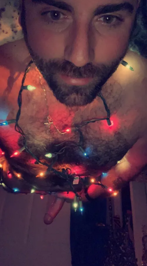 Thumbnail Liquid_ice_27's Festive Twist: Tie Me Up with Christmas Lights in insanelyhairymen