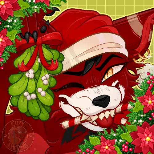 Thumbnail Furry Art Commission: A Very Merry Icon for Twitter User | s0dagum