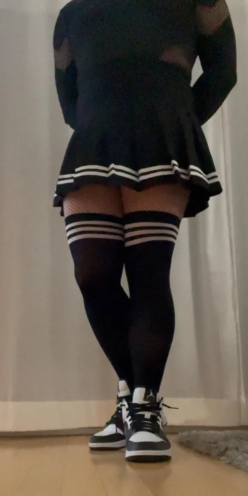 Thumbnail Matching Skirt with Thigh Highs 3 by femboyizzych | Styling Tips for Femboys