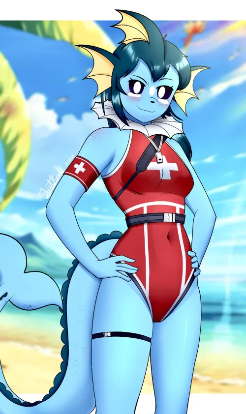 Thumbnail Vaporeon Lifeguard Ready for Duty: JustKozbi's Furry Art | furry