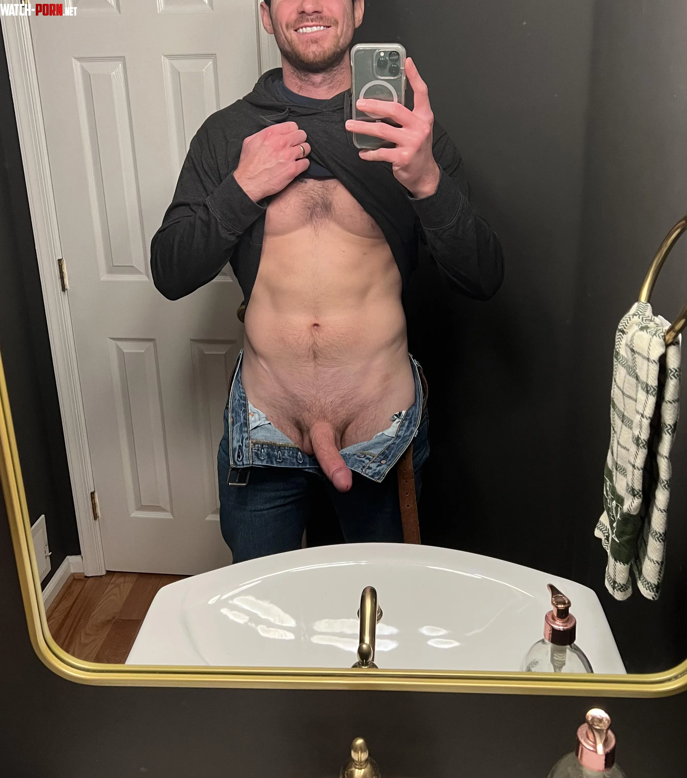 This mirror has got to be sick of seeing my cock Are you  by Low_Historian6402