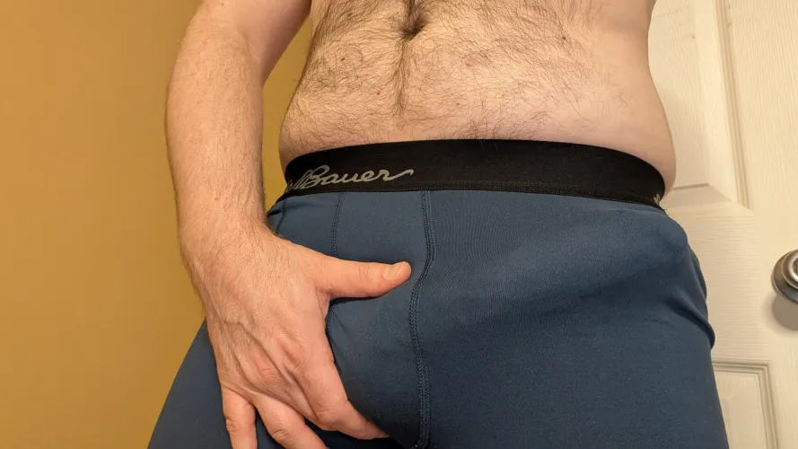 Thumbnail Hubby Got in Trouble for a Reveal - Nice Pic of His Hard Bulge in Tights 35