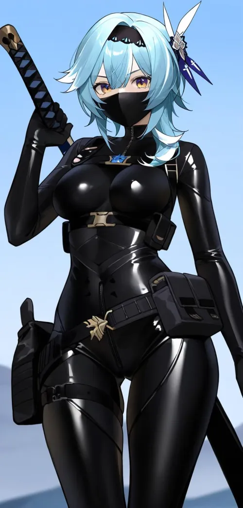 Thumbnail Analyzing Eula from Genshin Impact in Anime Bodysuits by CheetahSperm18