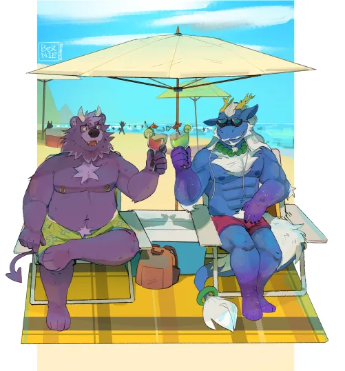 Thumbnail Beach Adventures: Euroblitz's Furry Fun with Bernardiito