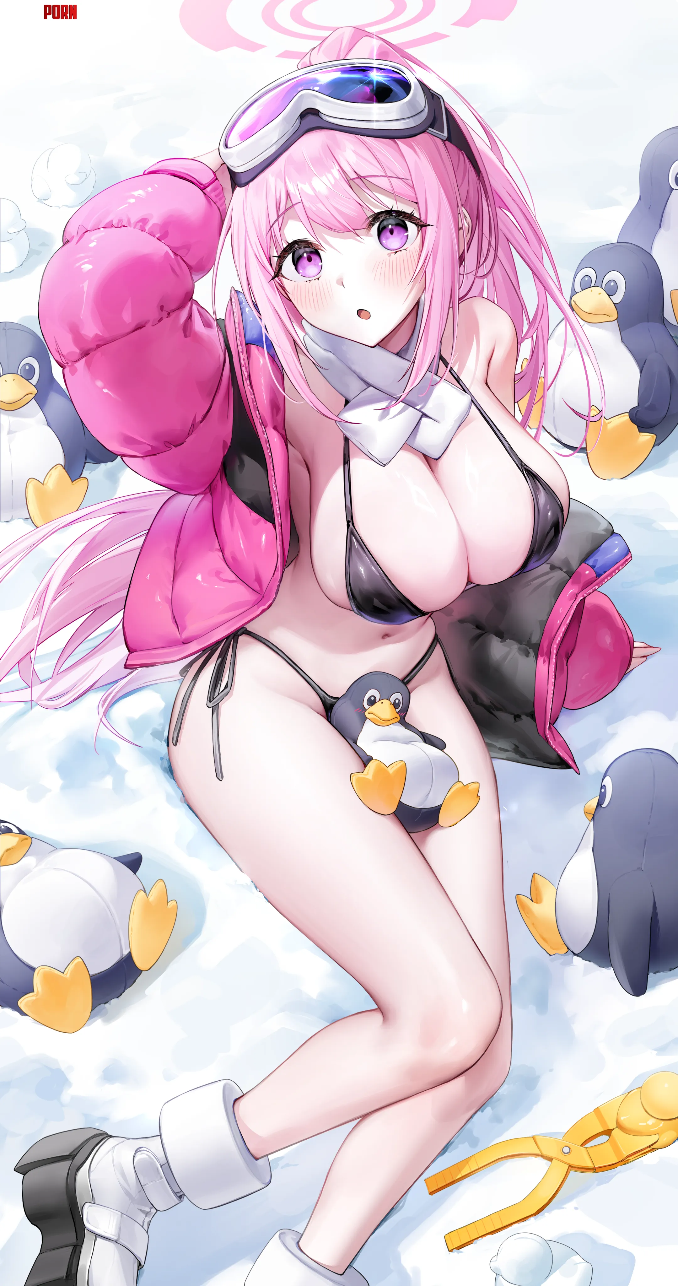 Izumi surrounded by penguins by marxsander2016