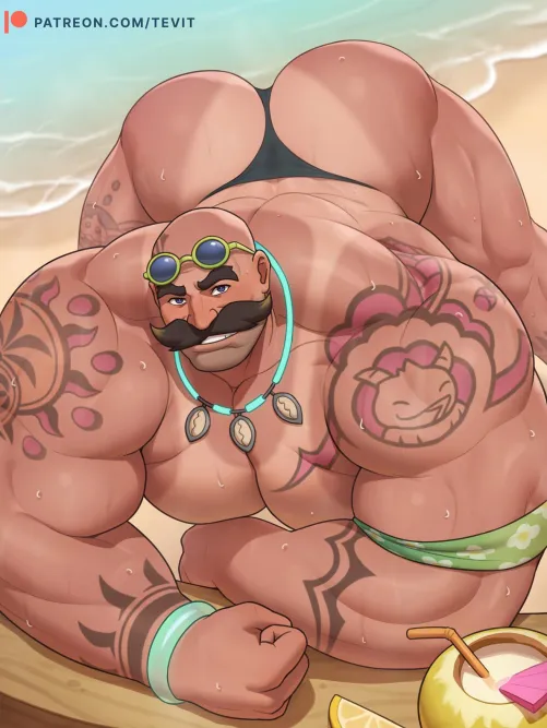 Thumbnail Big muscle Daddy just enjoying his time at the beach by Incubus_Prince01