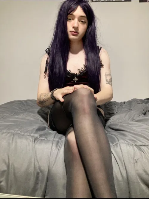 Thumbnail Rocking a Goth Outfit: femboy Fashion by lovntn