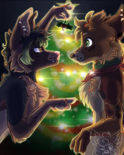 Thumbnail Mistletoe Sneak Attack Art by Sharkyfox | Furry Category by Not_Mirage_Apex_2055