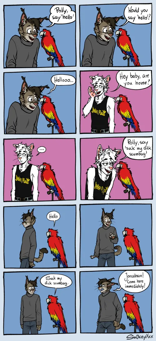 Thumbnail Parrot Comic: Furry Delights Tagged for Language