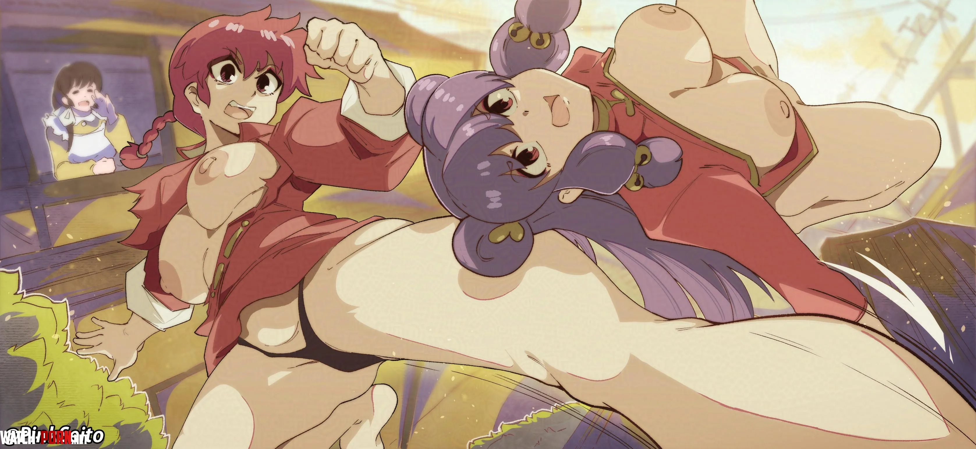 Ranma Shampoo  clothes ripped in the middle of a deadly fight also breakfast is ready Orphen Pink Seito Ranma 12 by gifsundgirls