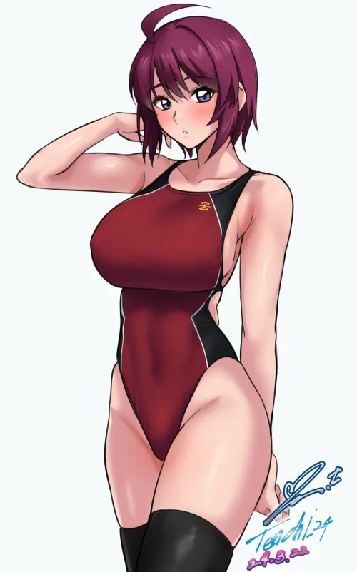 Thumbnail Swimsuit Ecstasy: Lunamaria Hawke in ZAFT Themed Attire by ecchi_neko