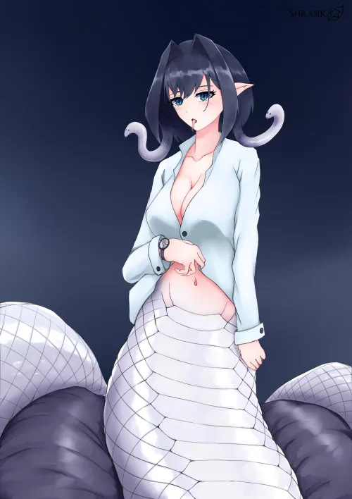 Thumbnail Unveiling the Mysteries of 'Kronii Snek' by Jaxx1992 in the MonsterGirl Community