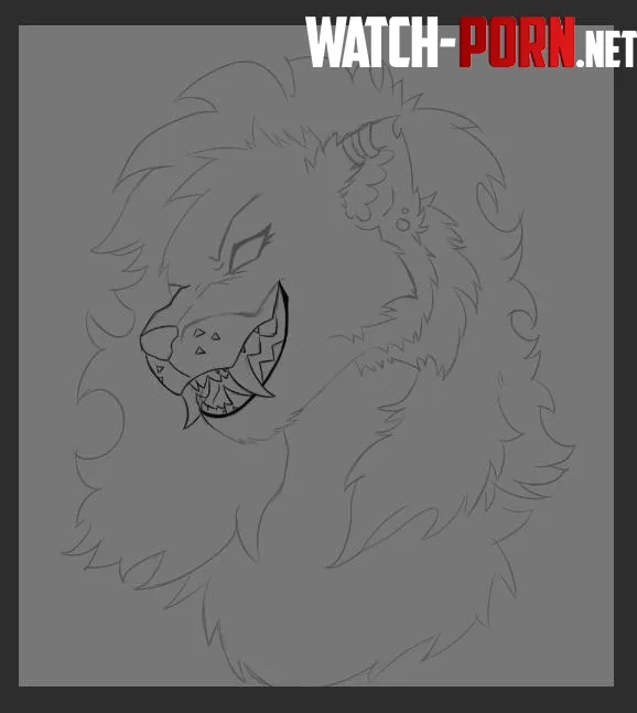 Headshot WIP RAWR art by melazyozay by Lazy-Ozay