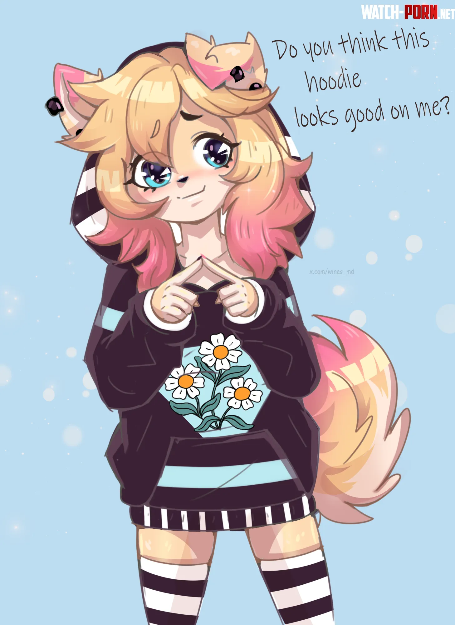 Cute and shy art by me  by Th_Win