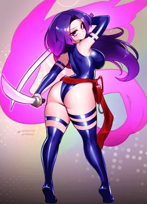 Thumbnail Marvel at Psylocke's Alluring Back View