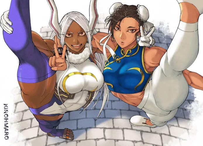 Thumbnail Dynamic Duo: Rumi Usagiyama and ChunLi by TheTMoneyMan | FitDrawingGirls