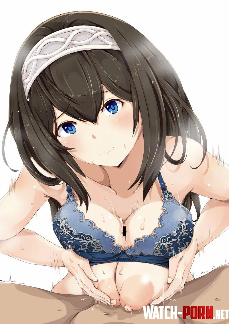 Sagisawa Fumika tried her best to caress Producersans cock with her busty tits Idolmaster Cinderella Girls hantyo5555 by ecchi_neko