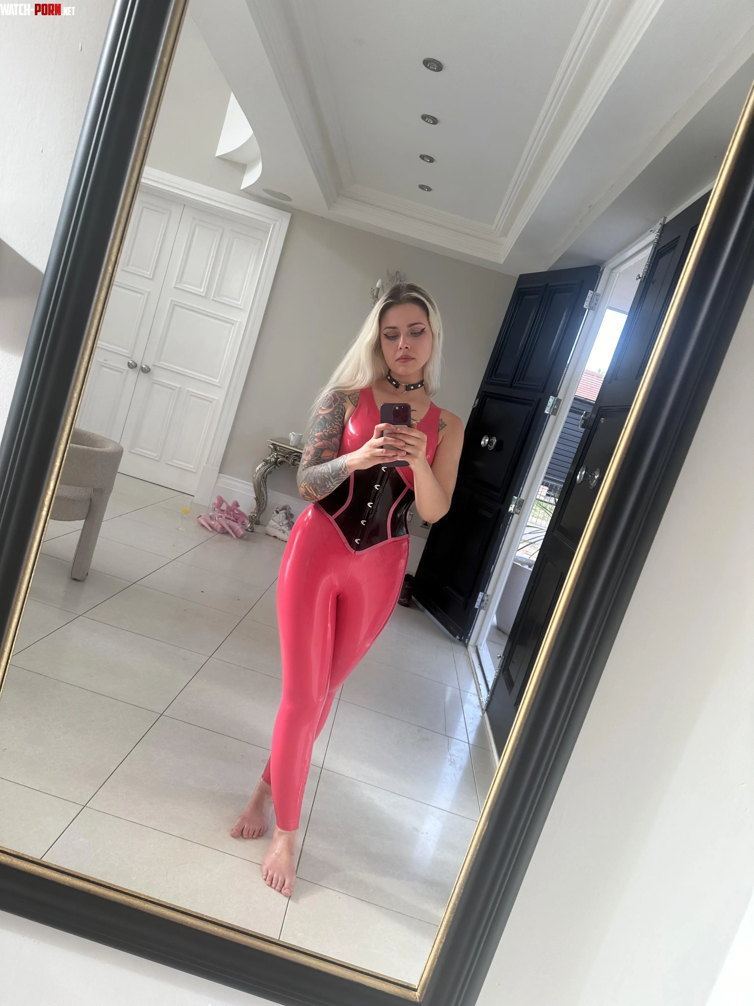 Pink catsuit by MistressMercyxoxalt