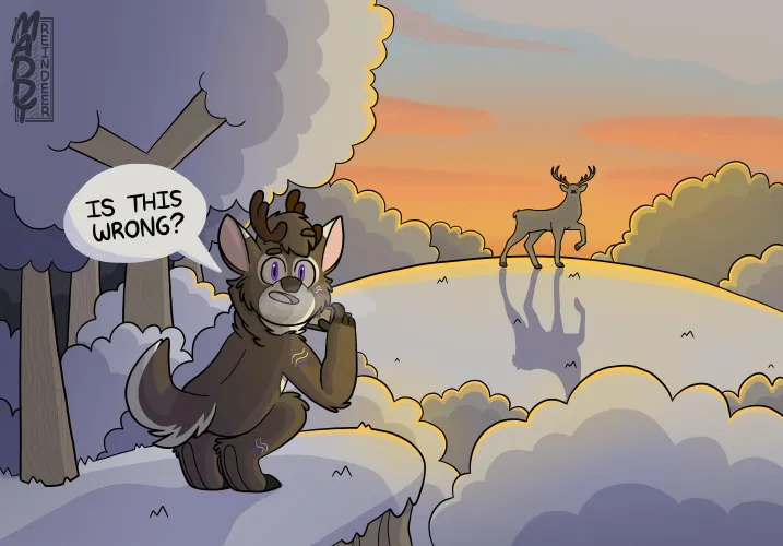 Thumbnail MaddyReindeer Captures Normal Deer Behavior in Furry Art