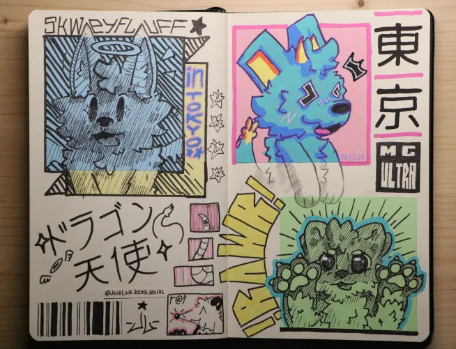 Thumbnail JoieLoie Showcases Social Sketchbook Page in Furry