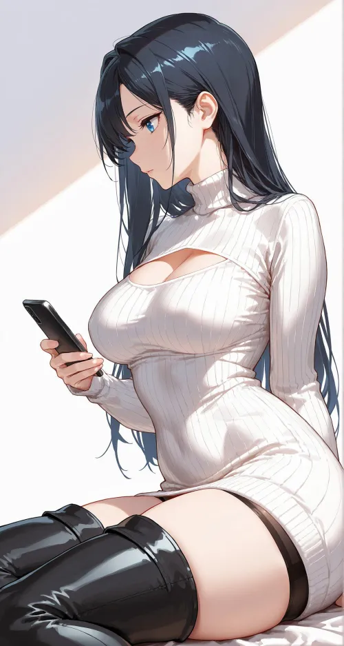 Thumbnail Exploring Thighs: 'Checking Her Phone' by CheetahSperm18