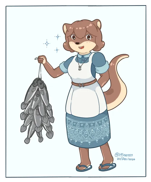 Thumbnail Otter Girl Proudly Posing by Angpao_HS821221 in Furry Category