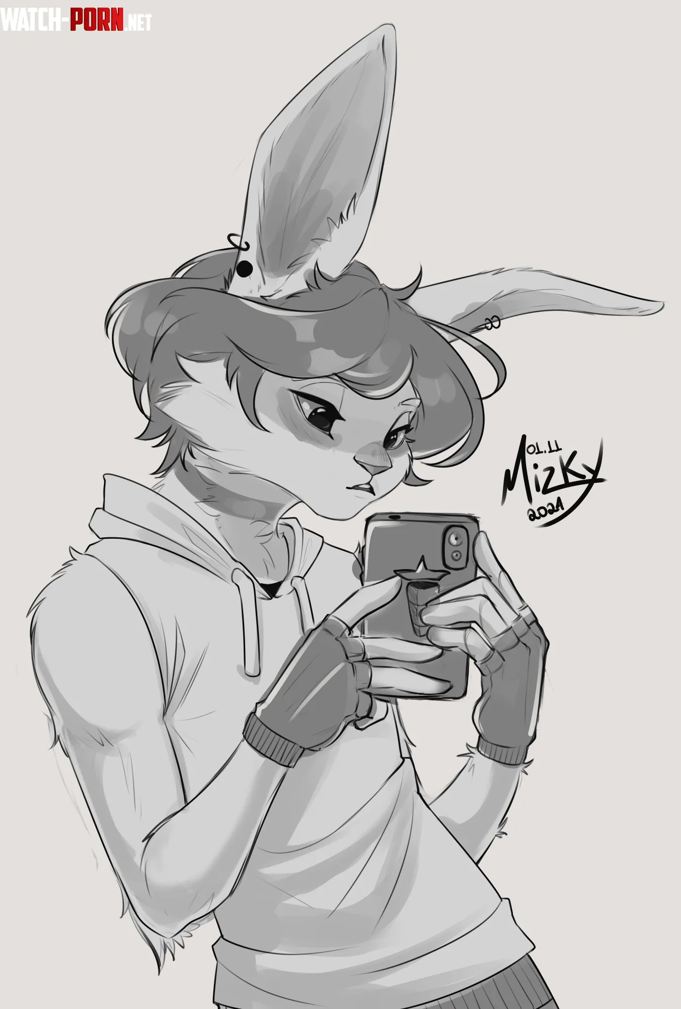 Bunny 3  sketch by me WMizky by Mizky_