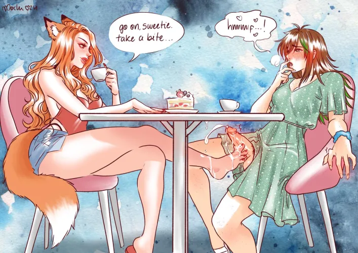 Thumbnail Secret Meeting Under the Table by MochironMochi | Futanari