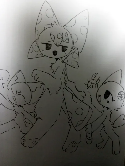 Thumbnail Unique Doodle of Him and His Children by m0sinN4gant in the Furry Category