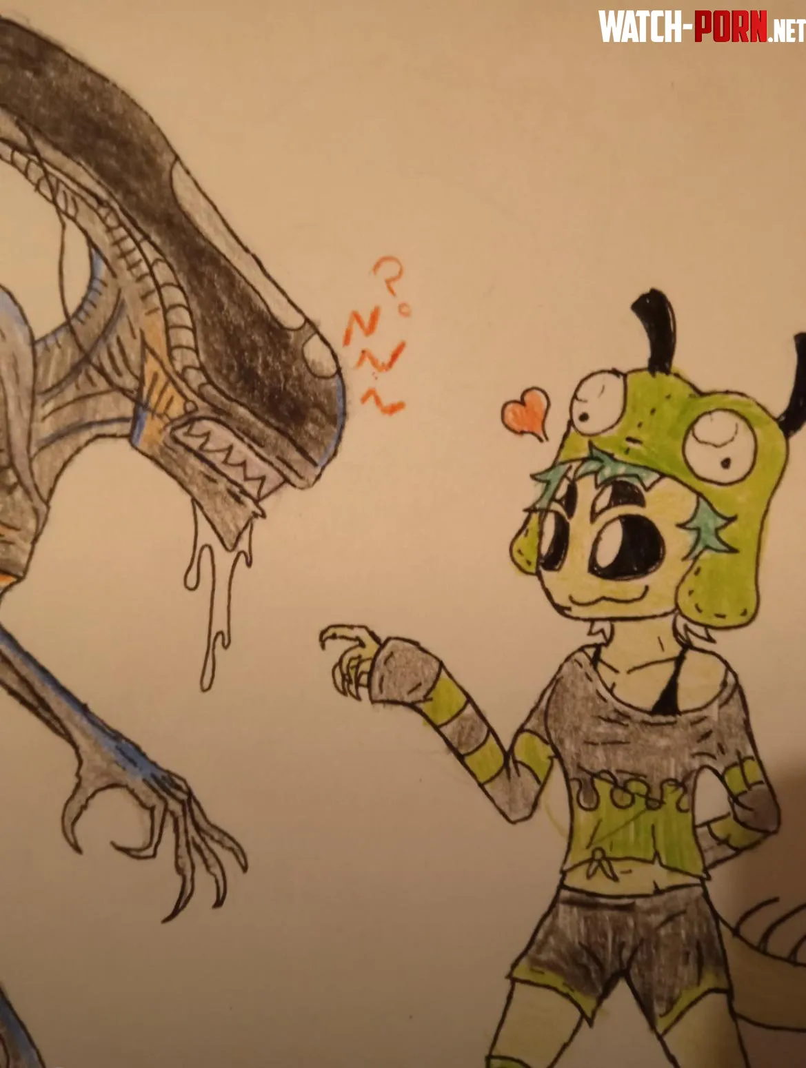 Can we get an alien vs predator monster girl by Axolotl-lover123456