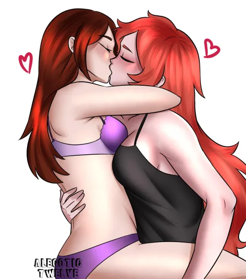 Thumbnail Anzu & Angie Smooches Before Bedtime: TheSkullio's OCs | yuri