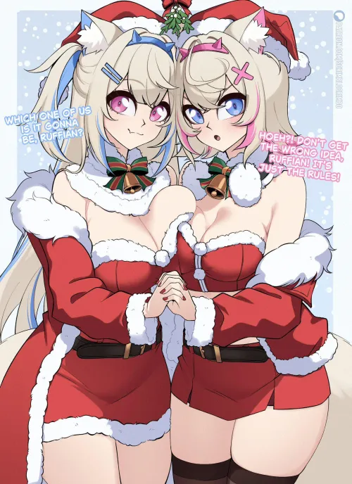 Thumbnail Under the Mistletoe with FuwaMoco Hololive by A_MASSIVE_PERVERT