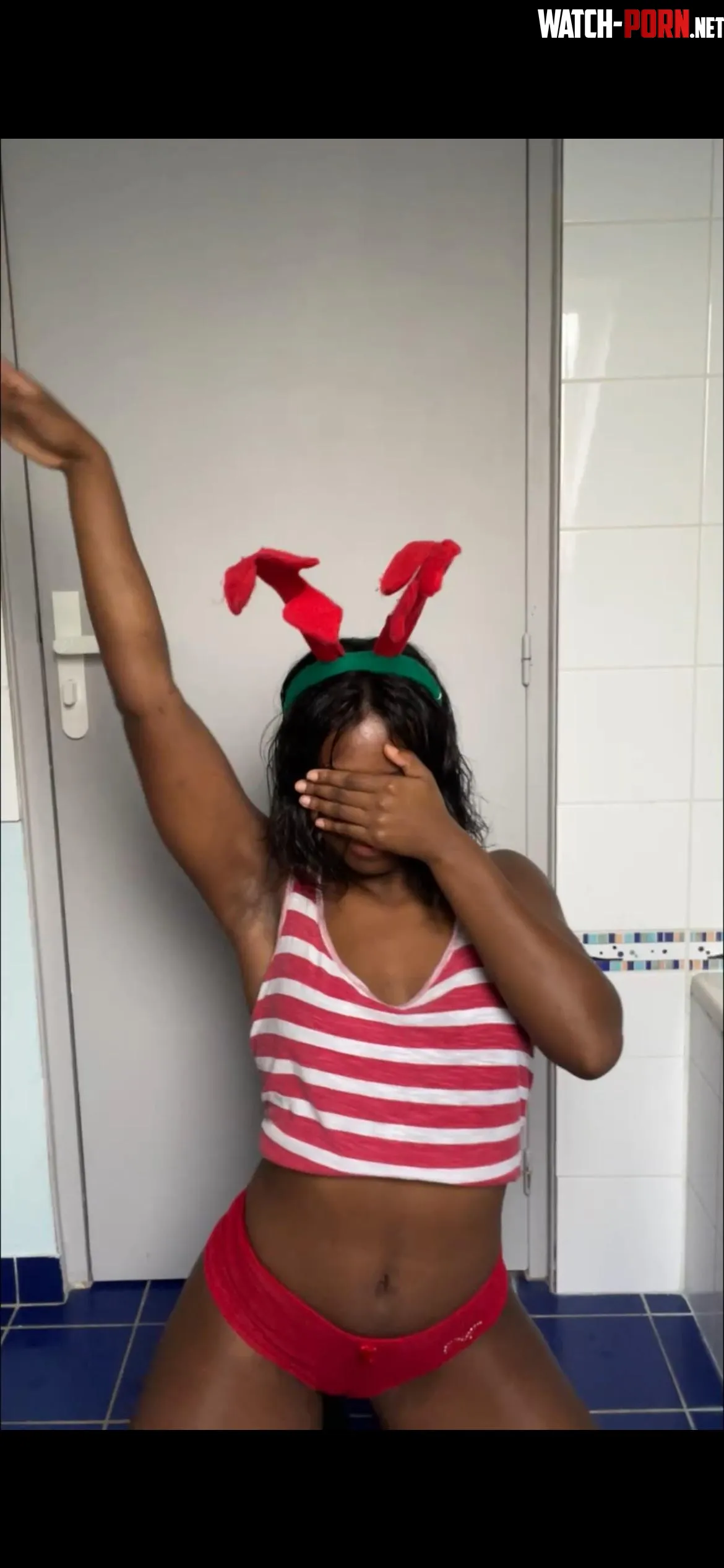 Oh oh oh A little black reindeer is waiting for you to lick her armpit by LaFootix