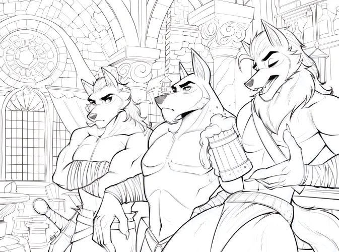 Thumbnail Bros Chillin - Dive into Mikeknight19's Commission in the furry Category