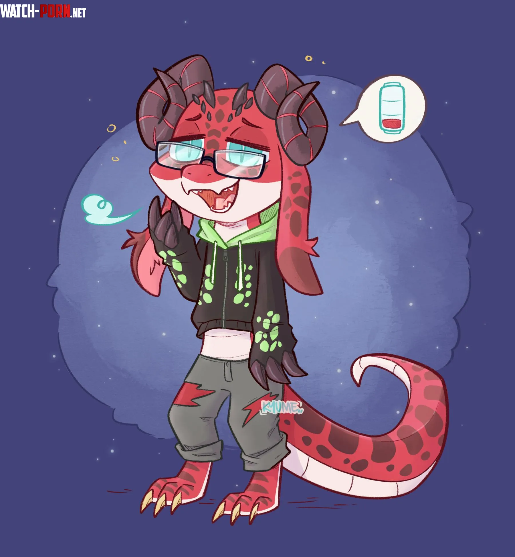 Feeling eepy Comm of Ace the kobold by kazunekomori