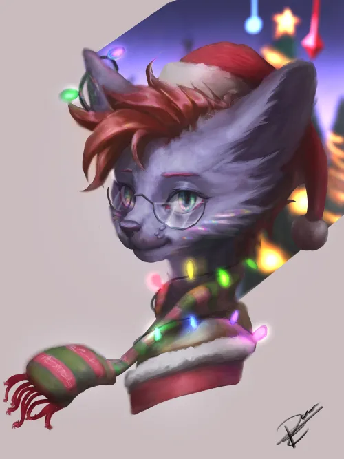 Thumbnail Christmas Commission Art by xdogzy: Festive Furry Creations