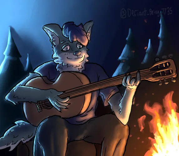 Thumbnail Playing by the Fire: A Furry Commission by Defiant_Being_7735