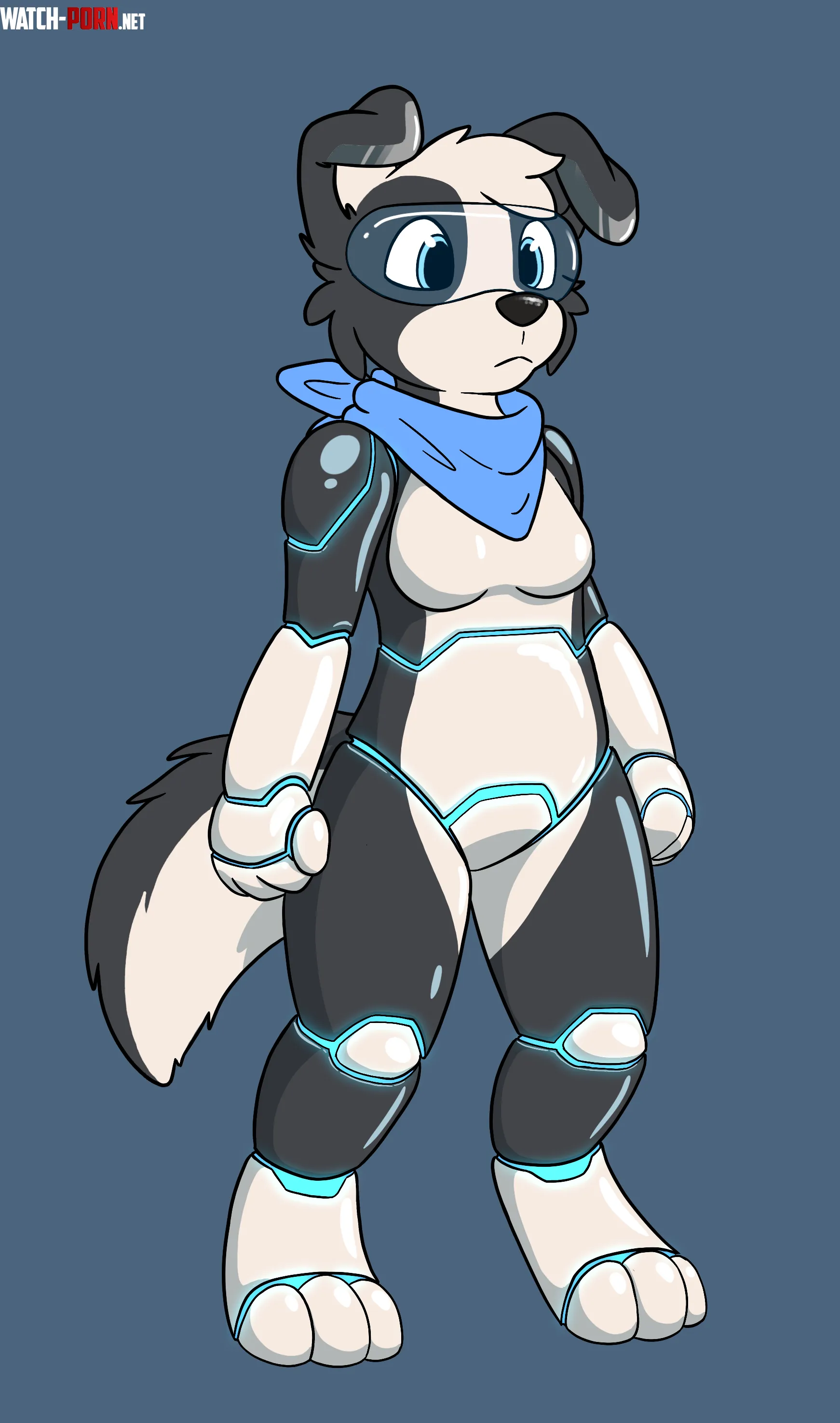 Meet Oreo an adorable android collie that can kick with the force of a bullet train art by me by Asurium