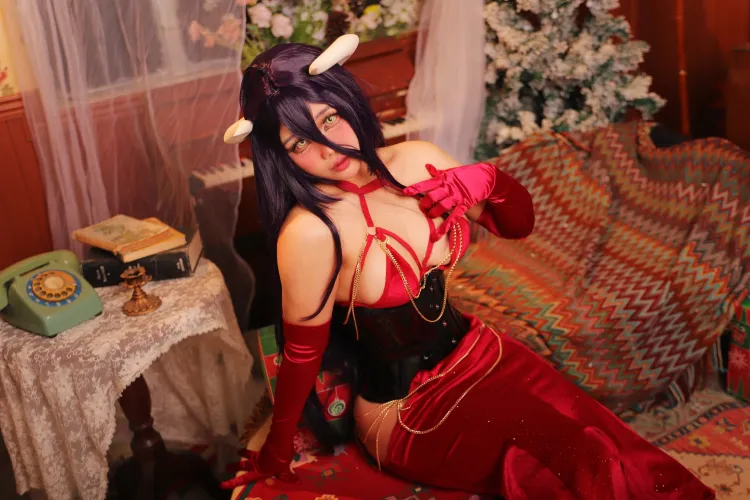 Thumbnail Christmas Albedo by JinYu Kikin: A Festive Cosplaygirls Delight