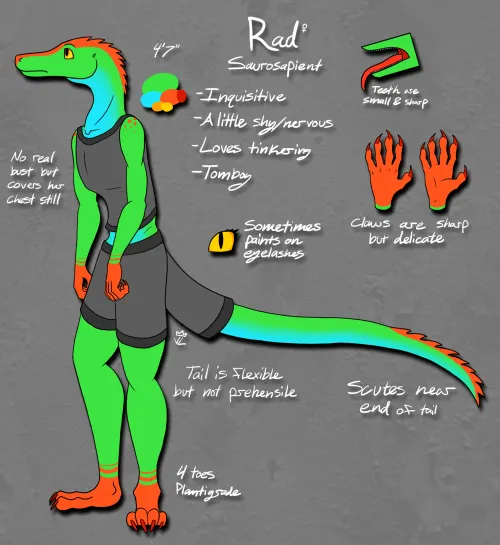 Thumbnail Meet 'Rad the Saurosapient' by Void-Lizard in the Furry Category