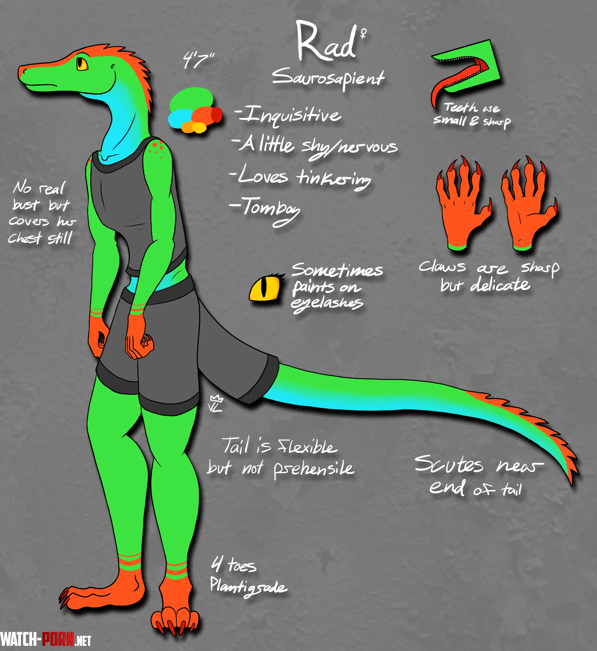 Made a lizard chick Rad the Saurosapient OC by Void-Lizard