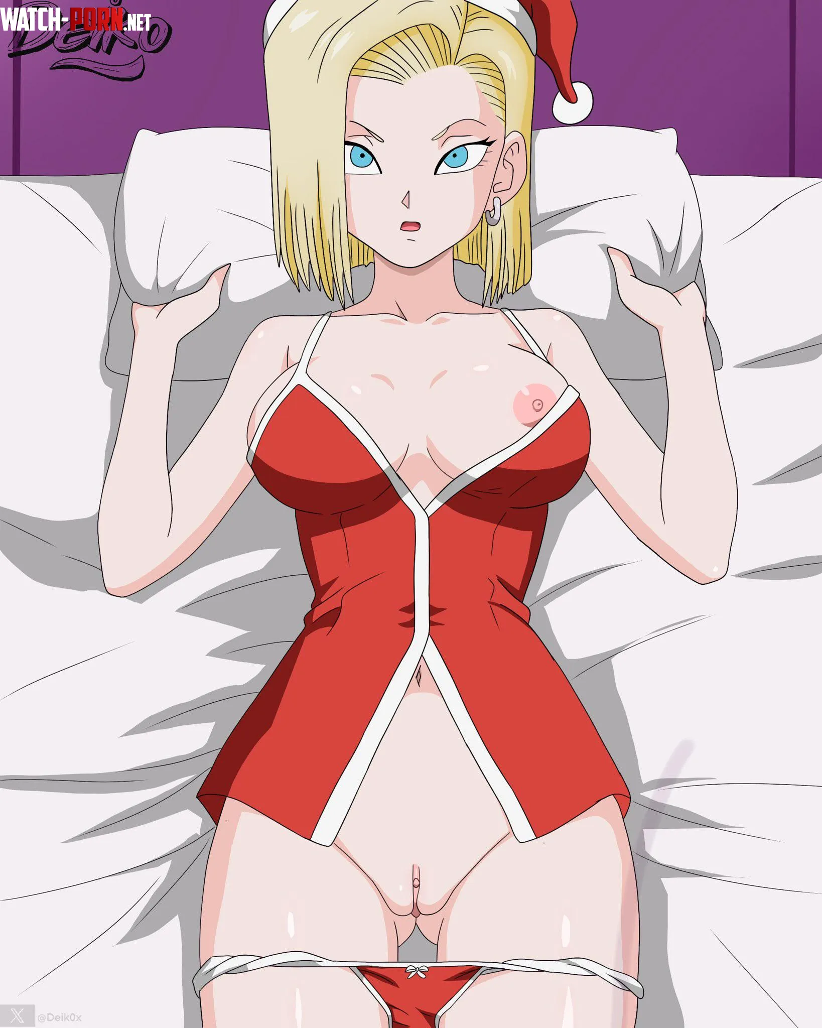 Android 18 ready for Christmas Deik0Dragon Ball by Javiz19