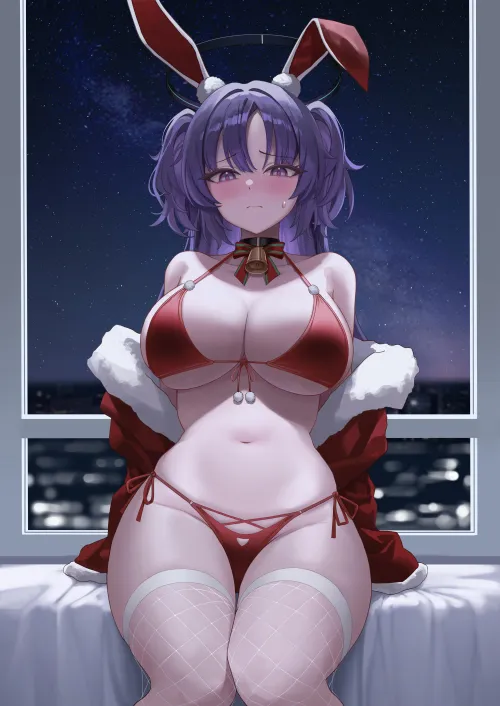 Thumbnail elegantloveglimmer Presents Yuuka in Blue Archive: A Starry Christmas Night on Pantsu\