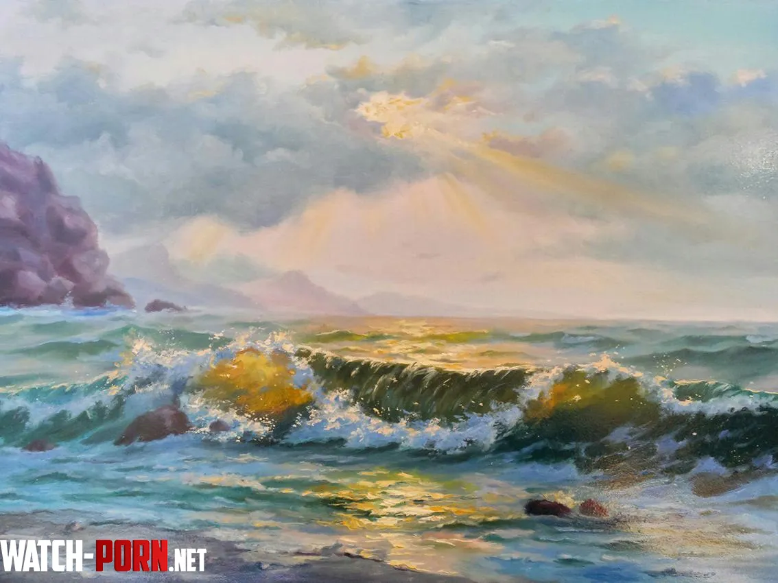 Evening sea My oil painting on canvas by GreenStrength5876