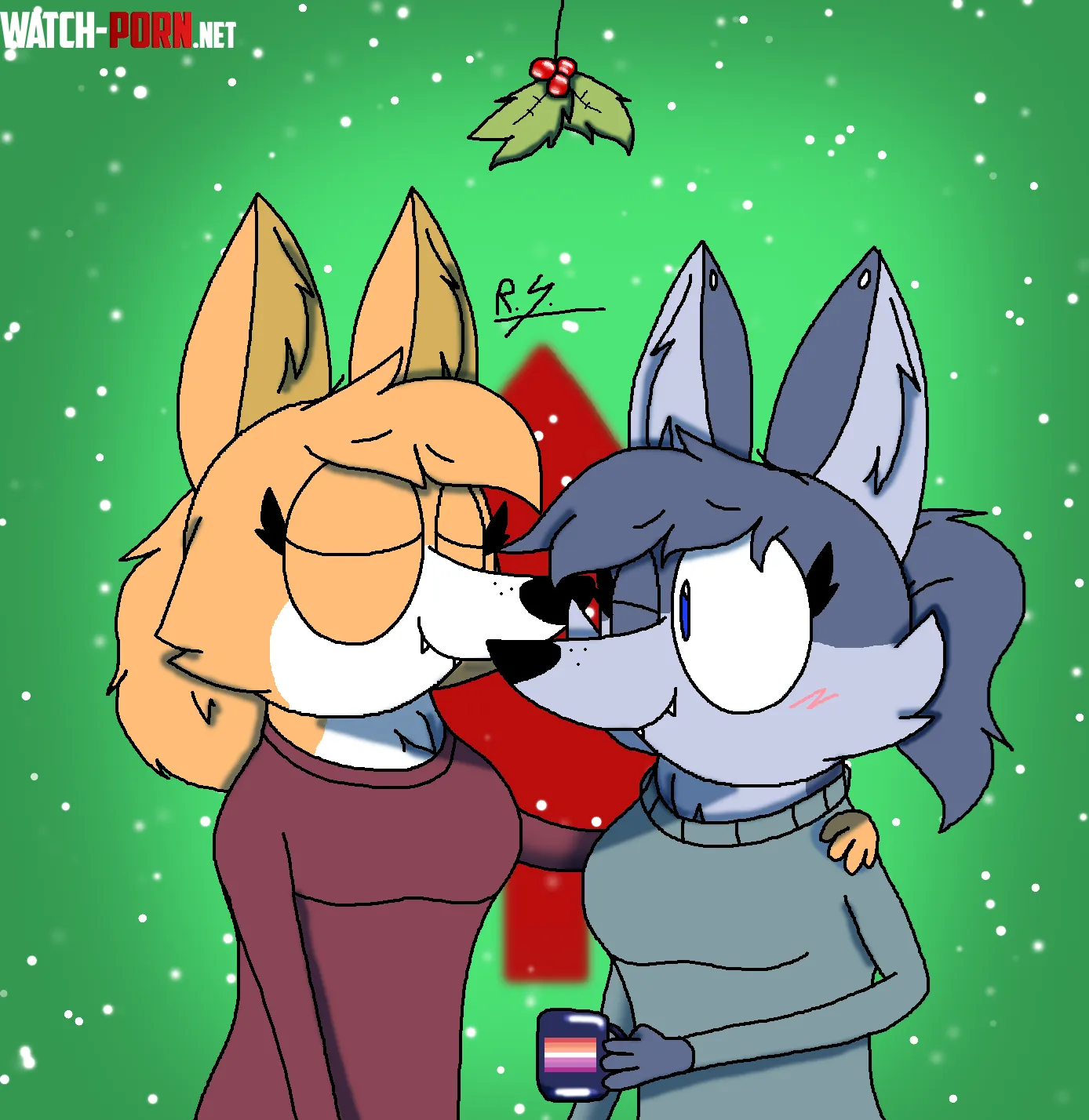 Lauren and Talia spending Christmas together art done by me by RickySmith2005